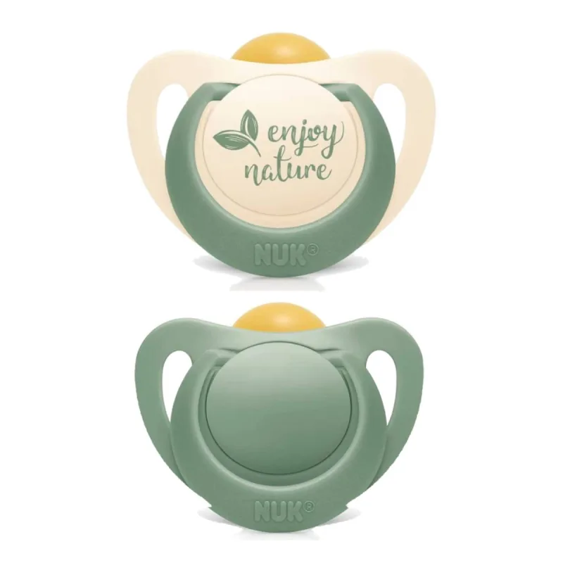 Kit 2 Chupetas For Nature Latex 0-6 Meses Verde  - NUK - Nuk