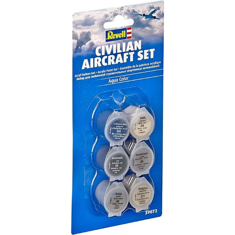 Conjunto Tintas Acrílicas Civilian Aircraft Set Revell 39072