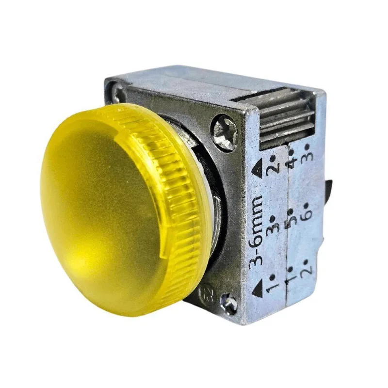 Indicador Luminoso 3sb3501-6aa30 Com Lente Lisa Amarelo Siemens