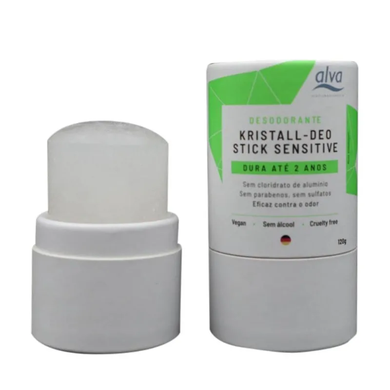 Desodorante Stick Kristall Sensitive Biodegradável 120g Alva