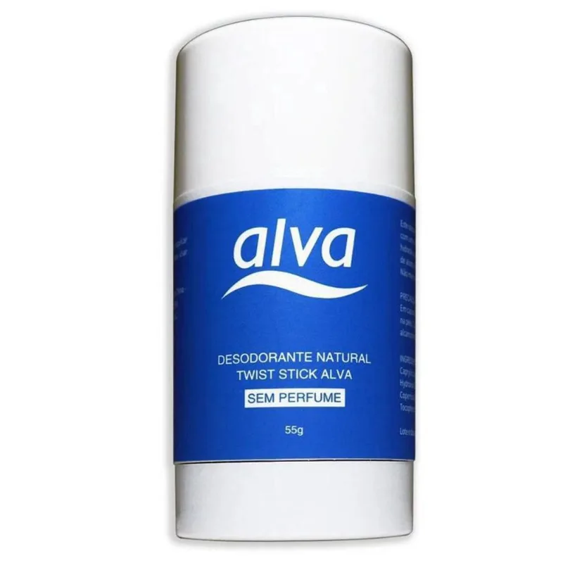 Desodorante Natural Twist Stick Sem Perfume 55g Alva