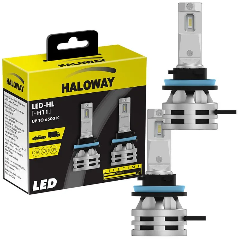 Par Lâmpada Haloway Led H11 12/24v 24w 6200k Pgj19-2