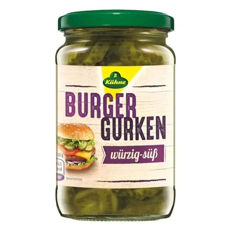 Pepino Fatiado em Conserva Kuhne Burger Gurken 330g - KUHNE