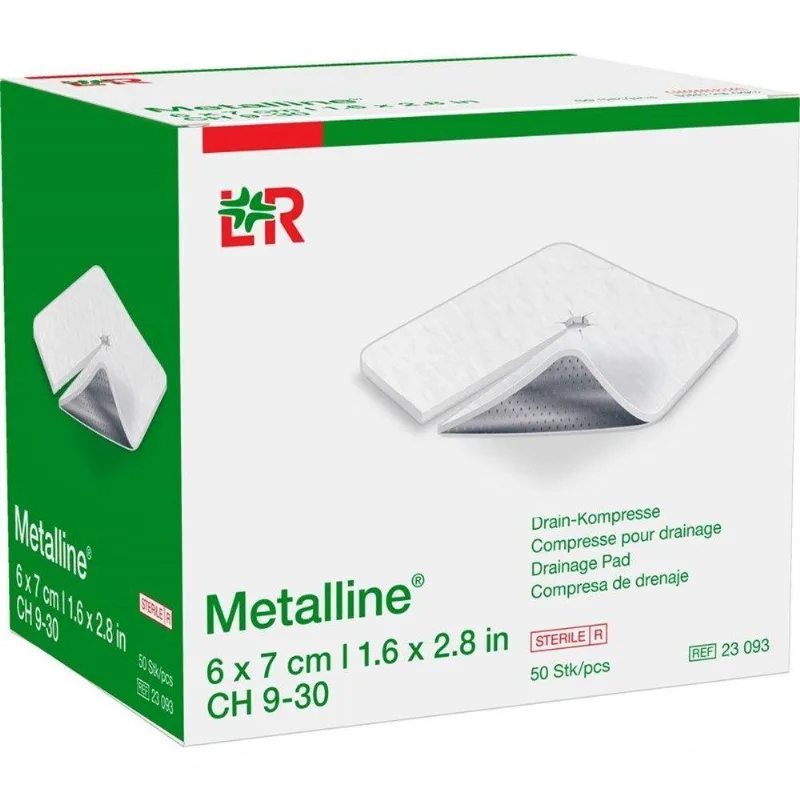 Curativo Aluminizado Para Traqueostomia Lohmann &amp; Rauscher Metalline 8 X 9 Cm 1un