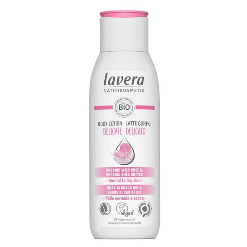 Loção corporal Lavera Delicate com Rosa Selvagem Orgânica e Shea Bu