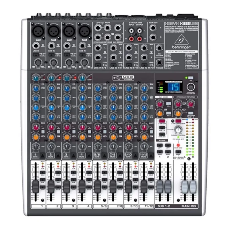 Mesa de áudio Behringer XENYX X1622 com USB 16 canais Analógica