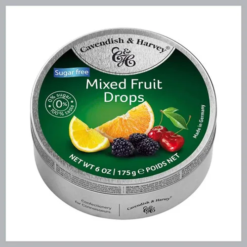 BALA SUGAR FREE MIXED FRUIT DROPS CAVENDISH HARVEY 175G - CAVENDISH & HARVEY