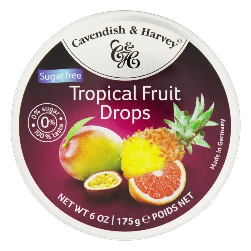 BALA FRUTAS TROPICAIS ZERO AÇÚCAR CAVENDISH HARVEY LATA 175G - CAVENDISH & HARVEY