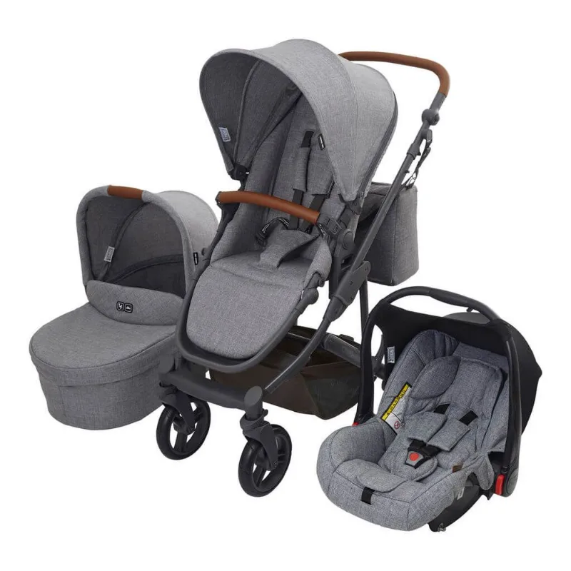 Travel System Trio Como 4 Woven Grey ABC Design (moisés e bolsa)