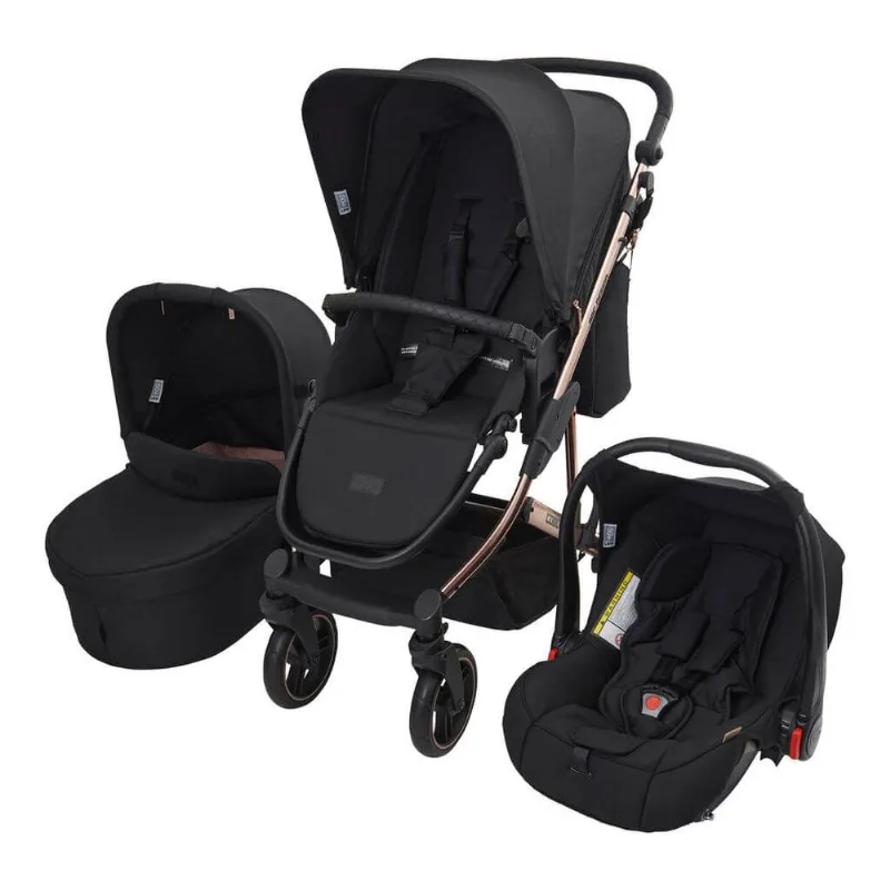 Travel System Trio Carrinho com Bebê Conforto Como 4 Rose Gold ABC Design