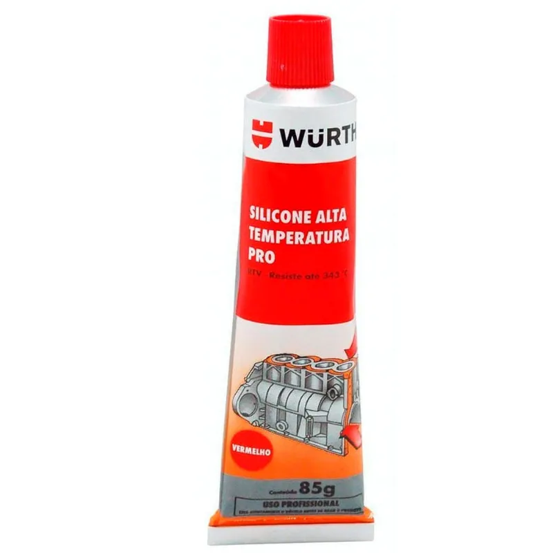 Silicone Neutro Alta Temperatura Vermelho 85g Wurth 0890321085 0890321085