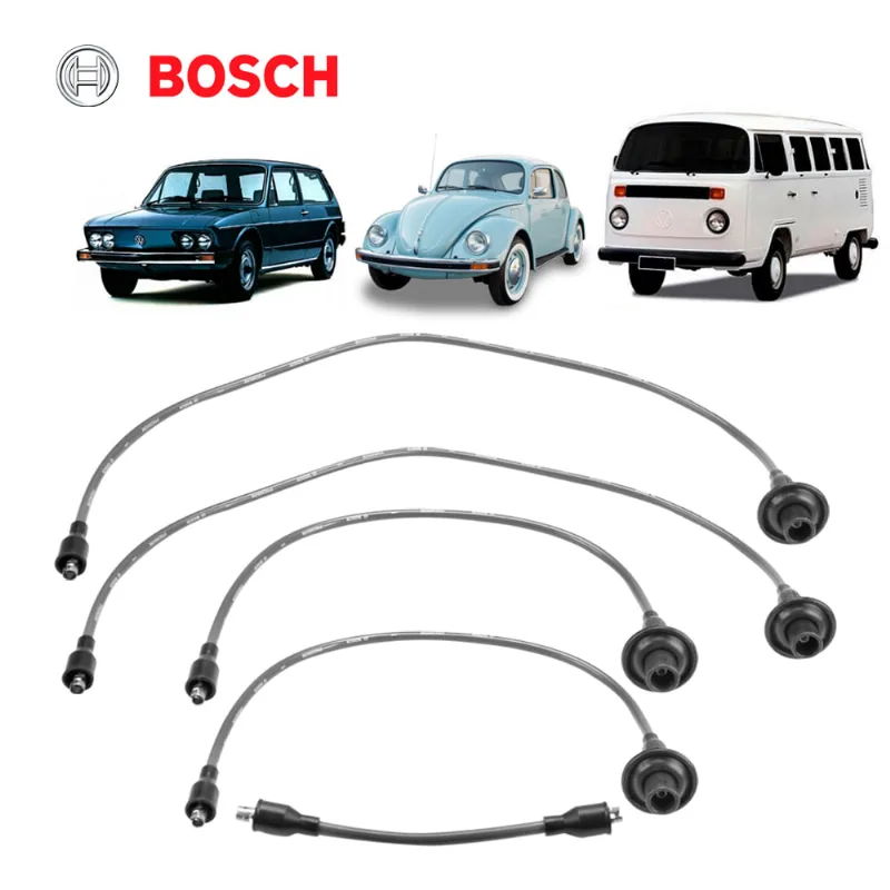 Jogo Cabo Vela Fusca Brasília Kombi 1.3 1.5 1.6 Sem Catalisador Bosch