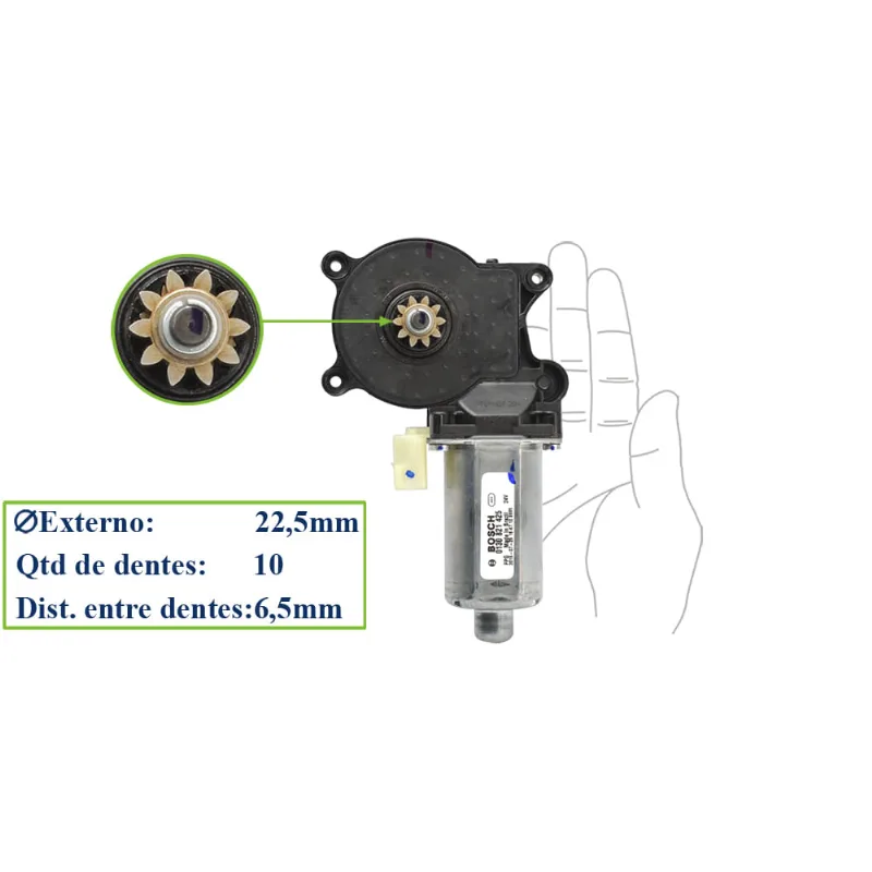 Motor de Vidro Elétrico 24V Cargo 2632E 06/11 Bosch Esquerdo
