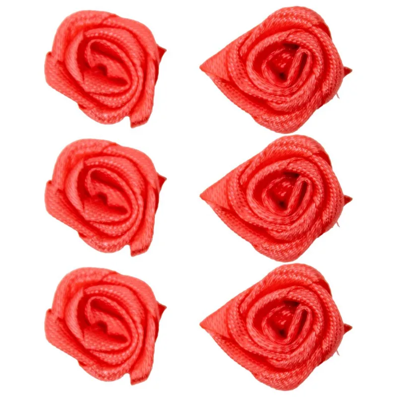 Flor Rococo 15Mm Em Cetim Com 1000 Peças Pe003 - Vermelho