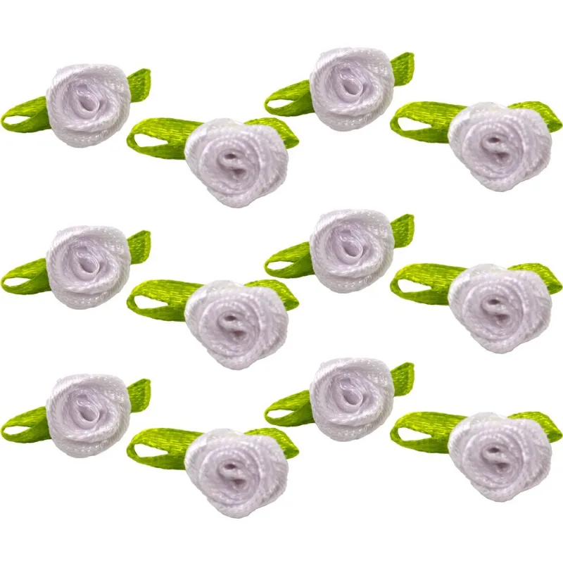 Flor Rococo 15Mm Em Cetim Com 1000 Peças Pe009 - Branco 009