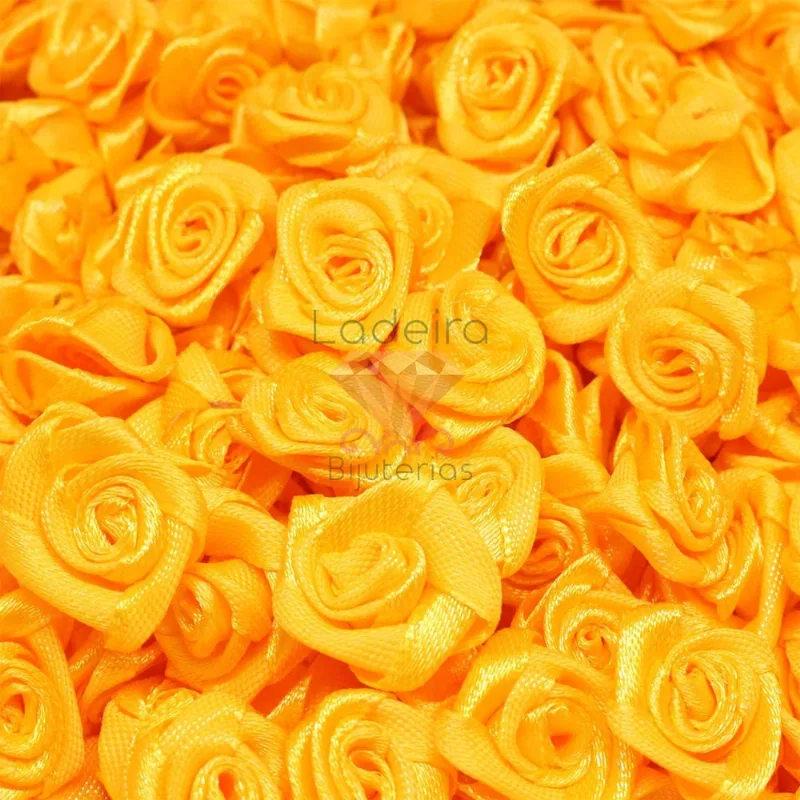 Flor Rococo 15Mm Em Cetim Com 1000 Peças Pe022 - Laranja