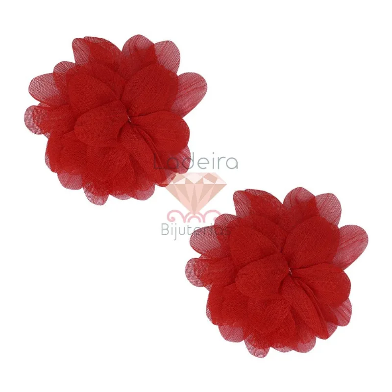 Flor Mil Pétalas De Tecido 7Cm - 100Pcs Pe003 - Vermelho