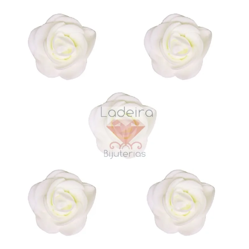 ROSA FLOR 40MM EM EVA COM 50 PEÇAS 801 - Branca
