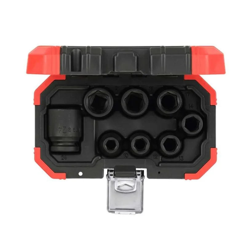 Jogo de Soquetes de Impacto Sextavados, Encaixe de 1/2", 10,0 mm a 24,0 mm, com 8 Peças, R63003008, Gedore RED OstenVonder