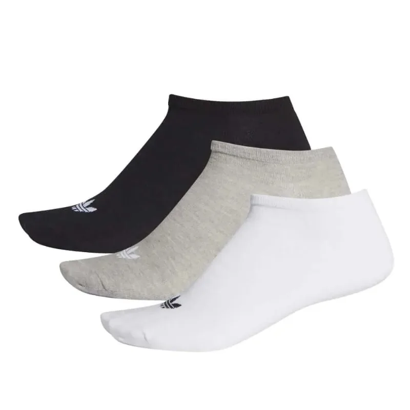 Meia Adidas Trefoil Liner Branco/Preto/Cinza 3 Pares FT8524.39-42