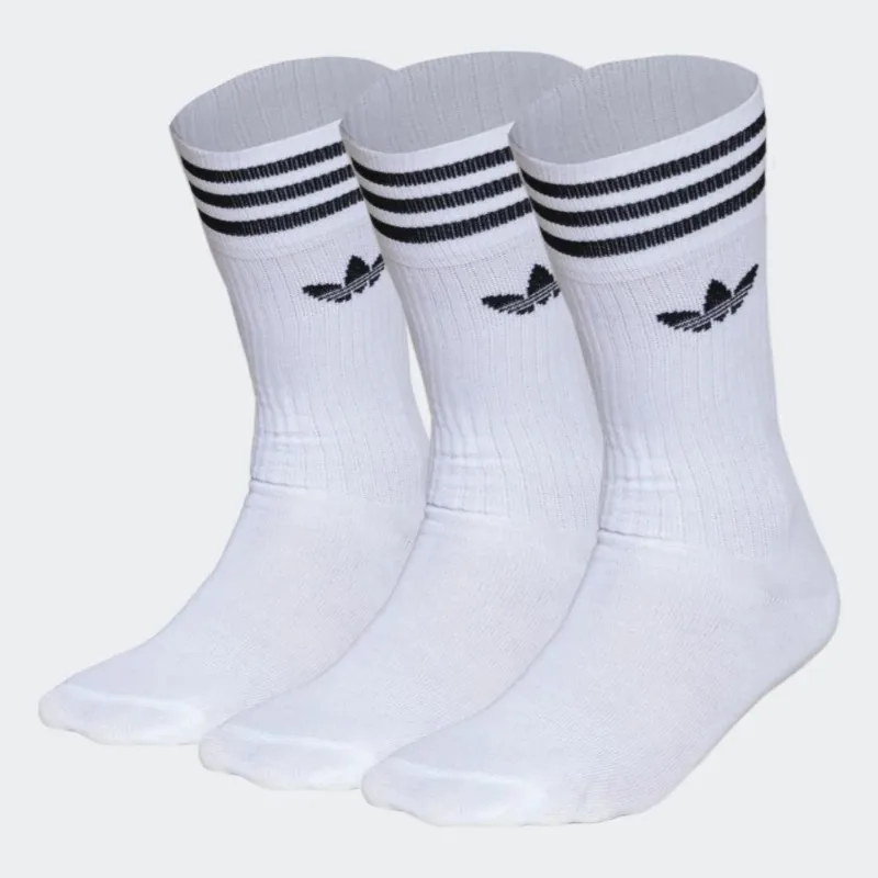 Meia Adidas Crew Solid Branco 3 Pares EX3534.39/42