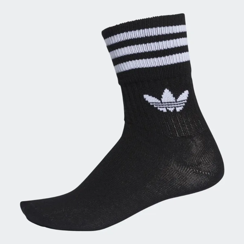 Meia Adidas Mid-Cut Preto 3 Pares FZ9704/DX9092.41/43