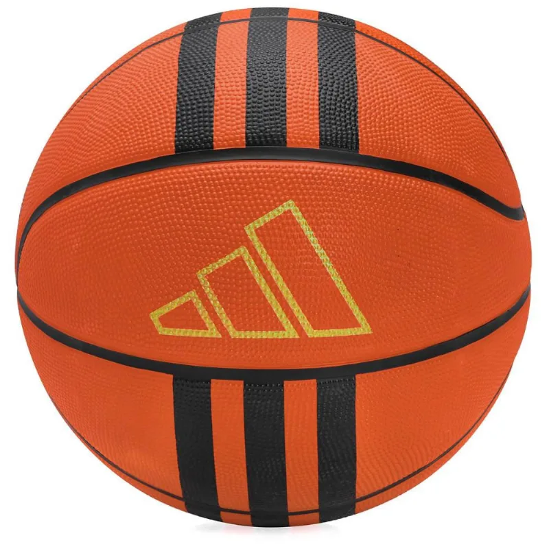 Bola de Basquete Adidas 3 Stripe Rubber X3 Tam 6 Laranja e Preta