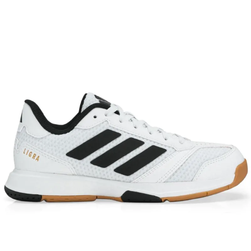 Tênis Adidas Ligra 8 Indoor Branco e Preto