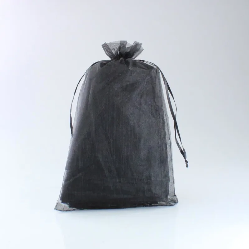 SACO DE ORGANZA 15X24CM COM 100 PEÇAS 225 - Preto Z25