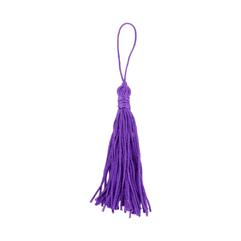 Pingente Pompom Tassel 70Mm Em Poliester Com 100 Peças 211 - Lilas