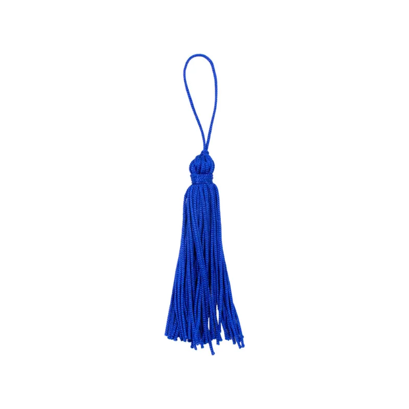 Pingente Pompom Tassel 70Mm Em Poliester Com 100 Peças 173G - Azul Bic