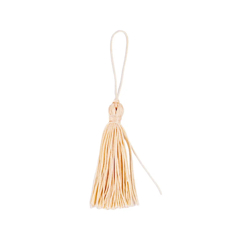 Pingente Pompom Tassel 70Mm Em Poliester Com 100 Peças 7175G - Areia
