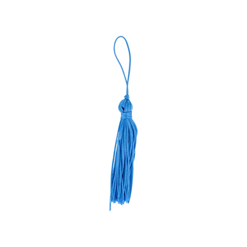 Pingente Pompom Tassel 70Mm Em Poliester Com 100 Peças 198G - Azul Celeste