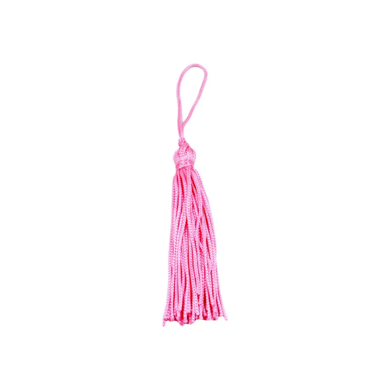 Pingente Pompom Tassel 70Mm Em Poliester Com 100 Peças 206 - Rosa Chiclete