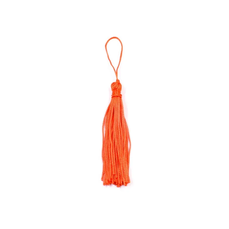Pingente Pompom Tassel 70Mm Em Poliester Com 100 Peças 208 - Laranja