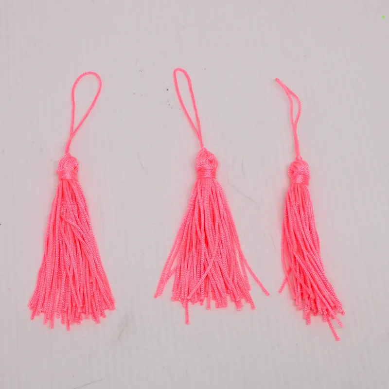 Pingente Pompom Tassel 70Mm Em Poliester Com 100 Peças 210 - Salmon