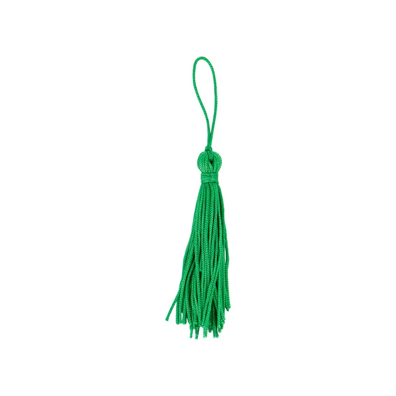 Pingente Pompom Tassel 70Mm Em Poliester Com 100 Peças 224G - Verde Bandeira