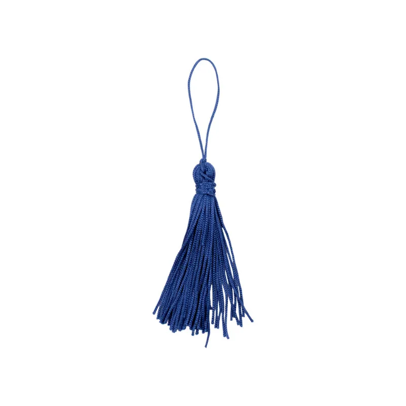 Pingente Pompom Tassel 70Mm Em Poliester Com 100 Peças 227G - Azul Escuro
