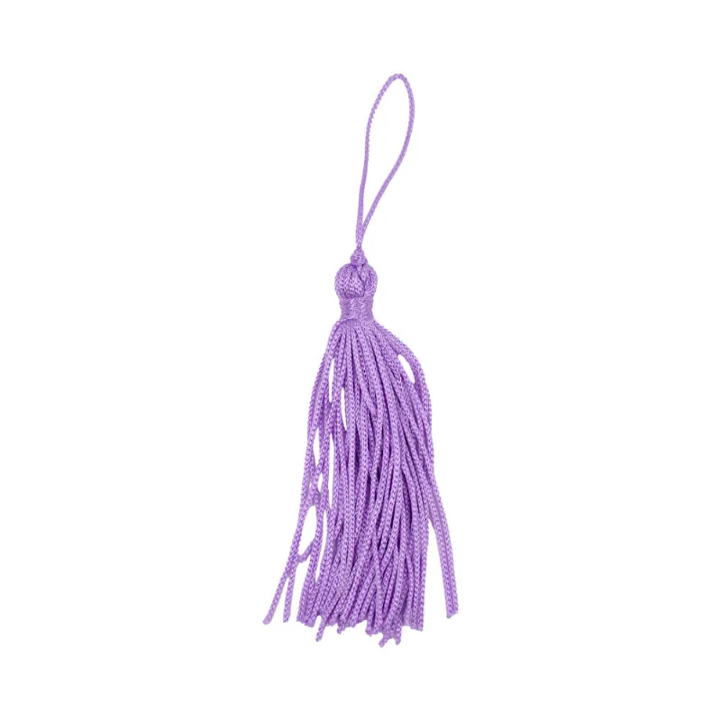 Pingente Pompom Tassel 70Mm Em Poliester Com 100 Peças 228G - Lilas Claro