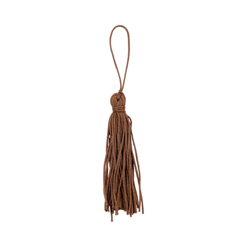 Pingente Pompom Tassel 70Mm Em Poliester Com 100 Peças 261G - Marrom Café