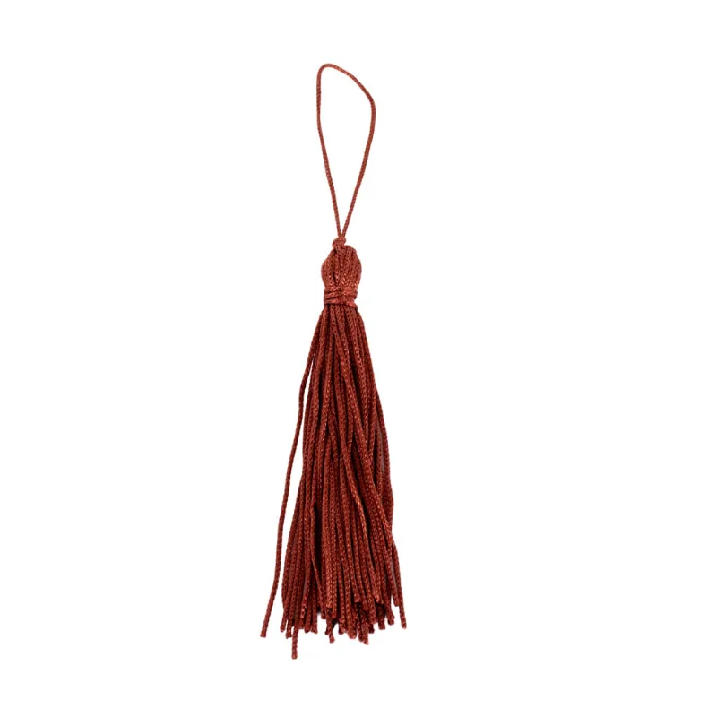 Pingente Pompom Tassel 70Mm Em Poliester Com 100 Peças Po282 - Marrom Claro