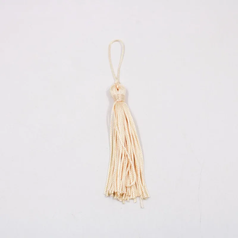 Pingente Pompom Tassel 70Mm Em Poliester Com 100 Peças Perola