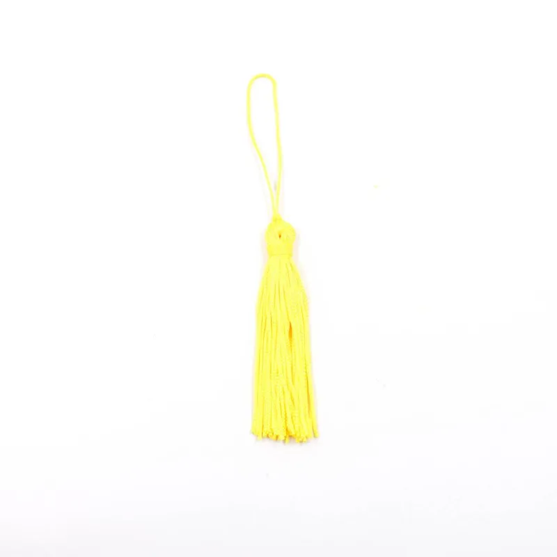 Pingente Pompom Tassel 70Mm Em Poliester Com 100 Peças 306Po - Amarelo