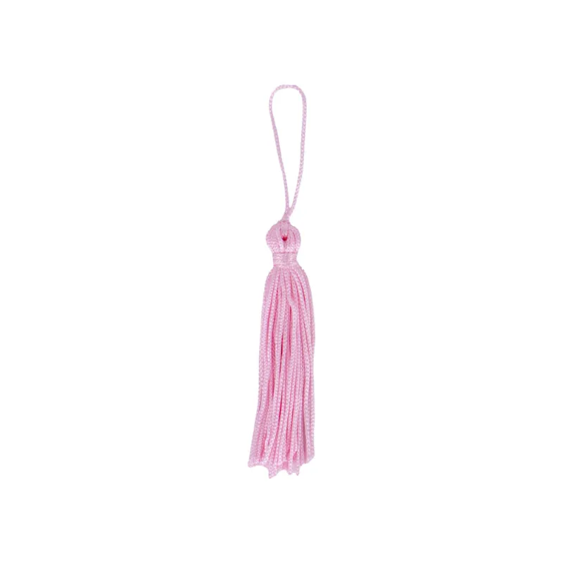 Pingente Pompom Tassel 70Mm Em Poliester Com 100 Peças 335G - Rosa Bebe