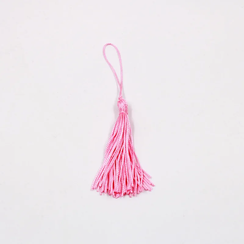 Pingente Pompom Tassel 70Mm Em Poliester Com 100 Peças 381Po - Rosa Claro 381