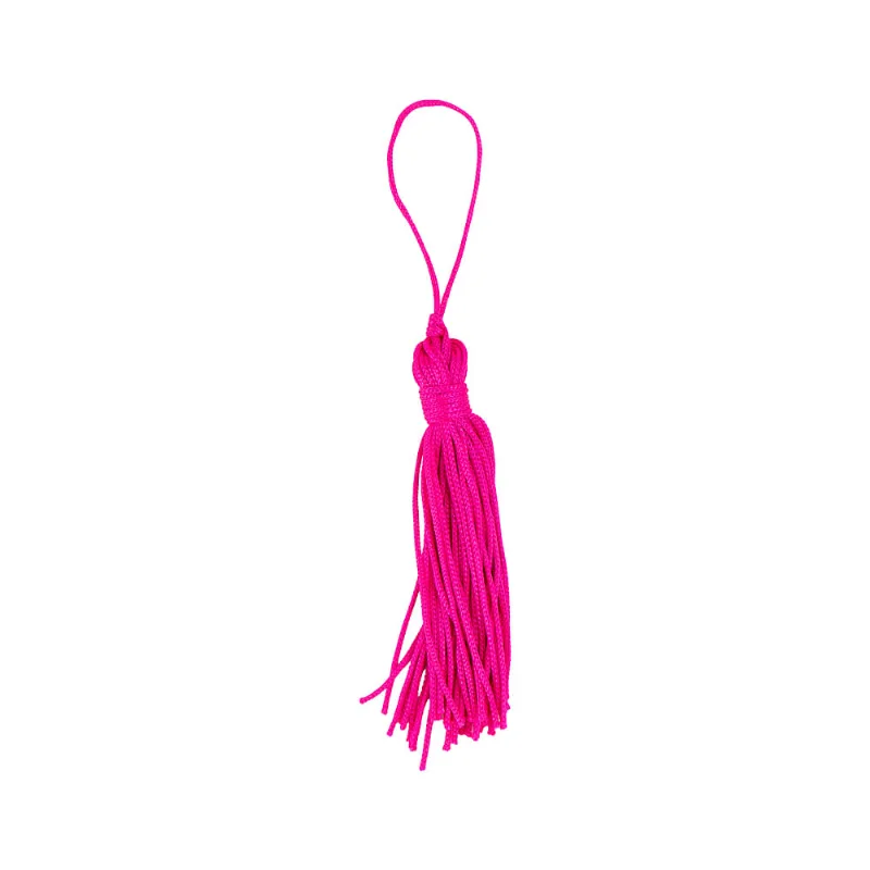 Pingente Pompom Tassel 70Mm Em Poliester Com 100 Peças 403G - Pink Neon