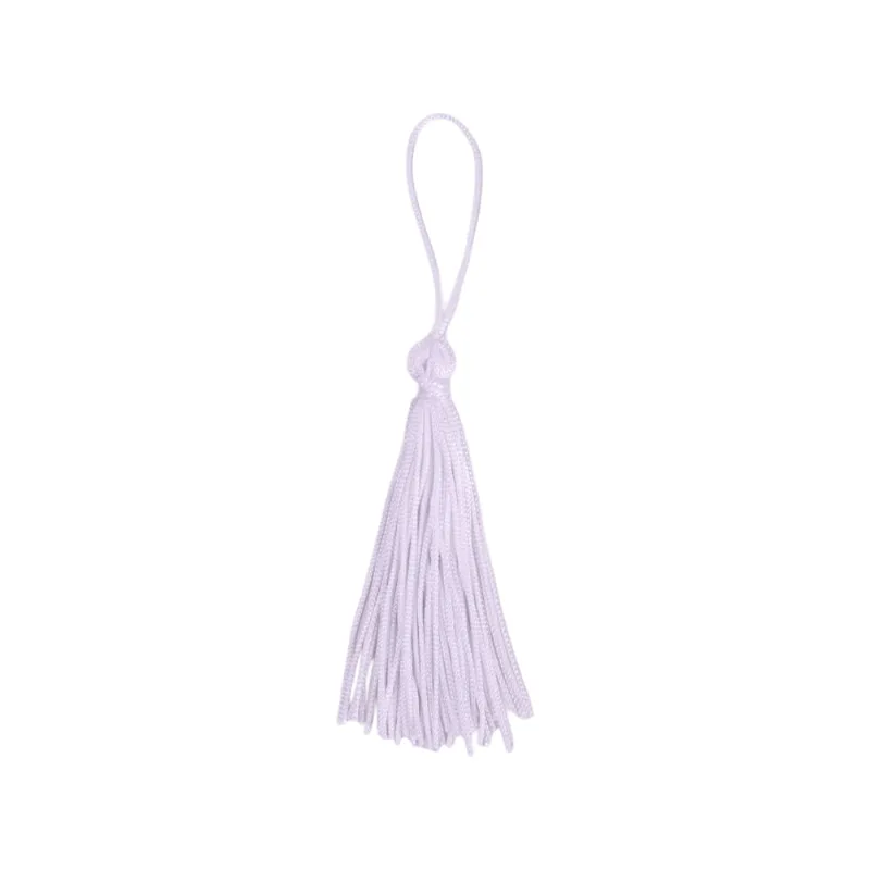 Pingente Pompom Tassel 70Mm Em Poliester Com 100 Peças 415G - Branco