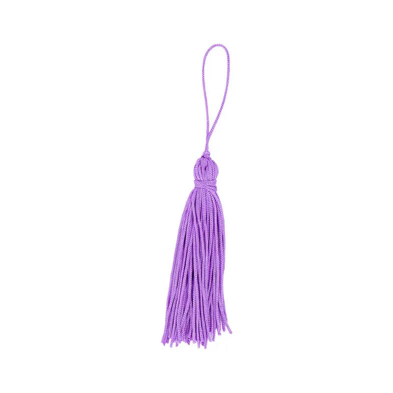 Pingente Pompom Tassel 70Mm Em Poliester Com 100 Peças 432G - Lilás Escuro