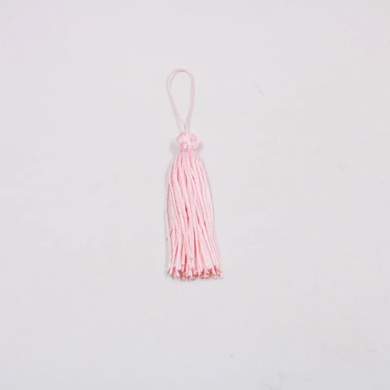 Pingente Pompom Tassel 70Mm Em Poliester Com 100 Peças Rosa Claro