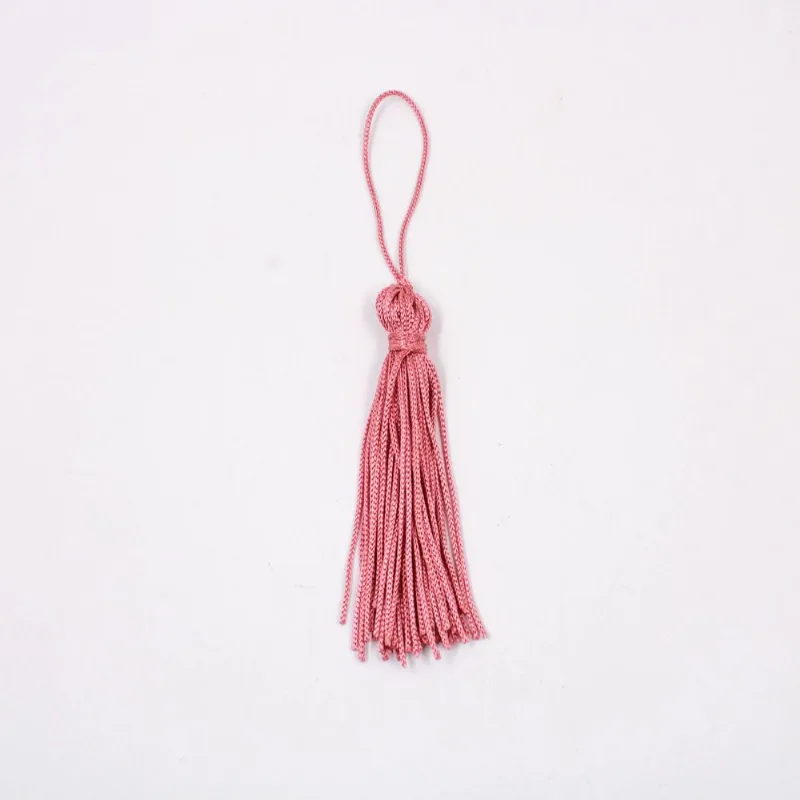 Pingente Pompom Tassel 70Mm Em Poliester Com 100 Peças Po537 - Rosa Velho